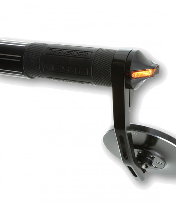Highsider Bar Ends with LED Turn Signal Stealth-X Flight Black with Smoked Lens