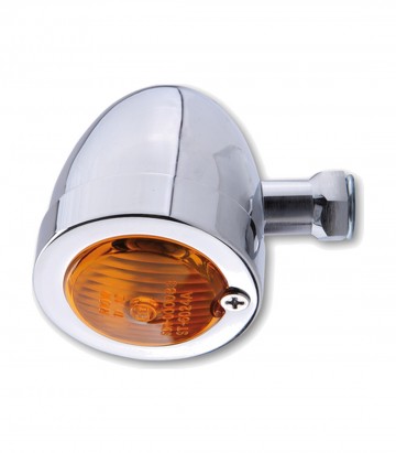 Intermitente Highsider Bullet Flat Cromado con Cristal Naranja