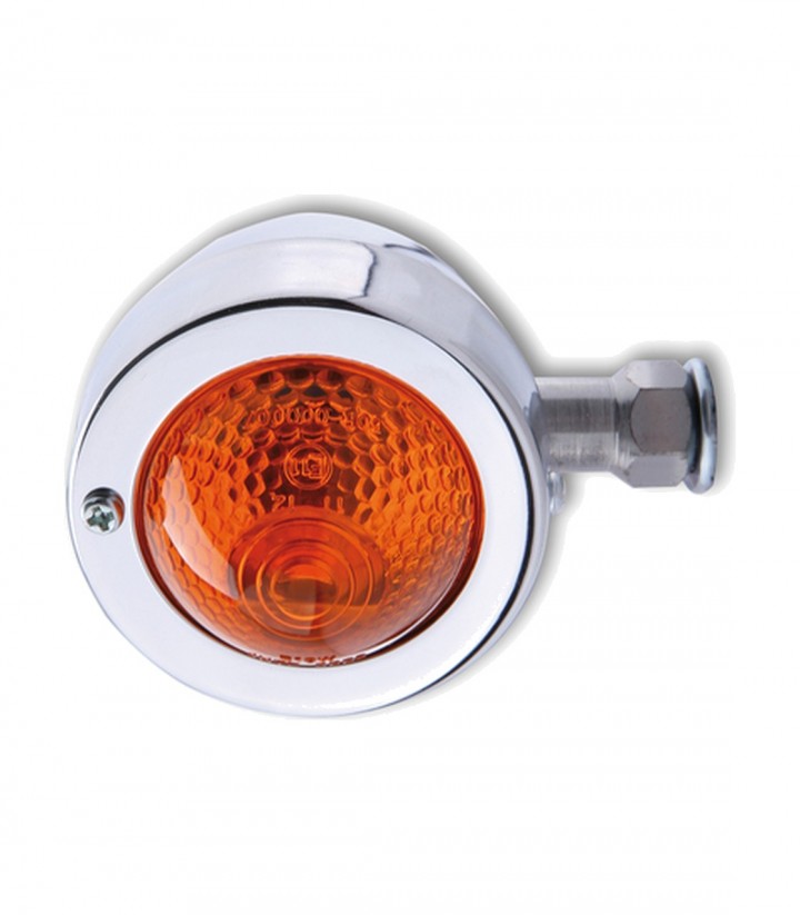 Blinker Highsider Bullet Pike Verchromt mit orangefarbenem Glas
