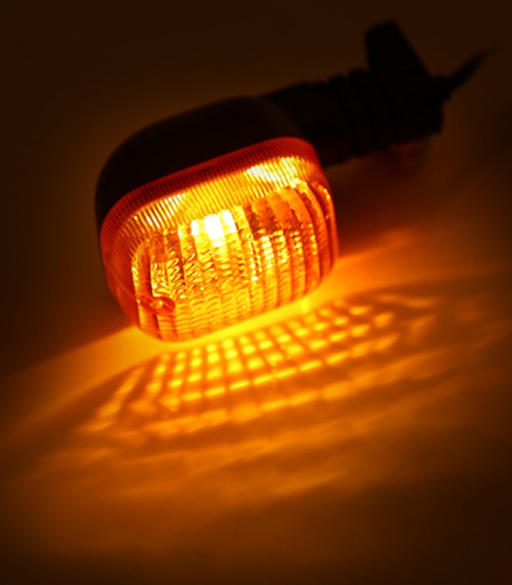 Intermitente Highsider Duc Style Negro con Cristal Naranja