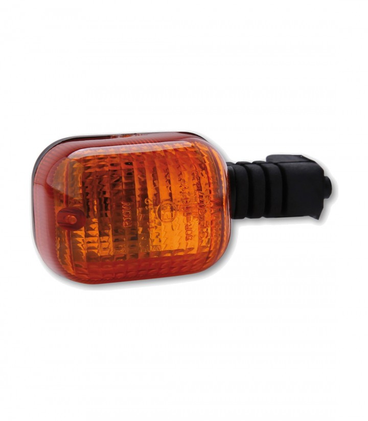 Blinker Highsider Duc Style Schwarz mit orangefarbenem Glas