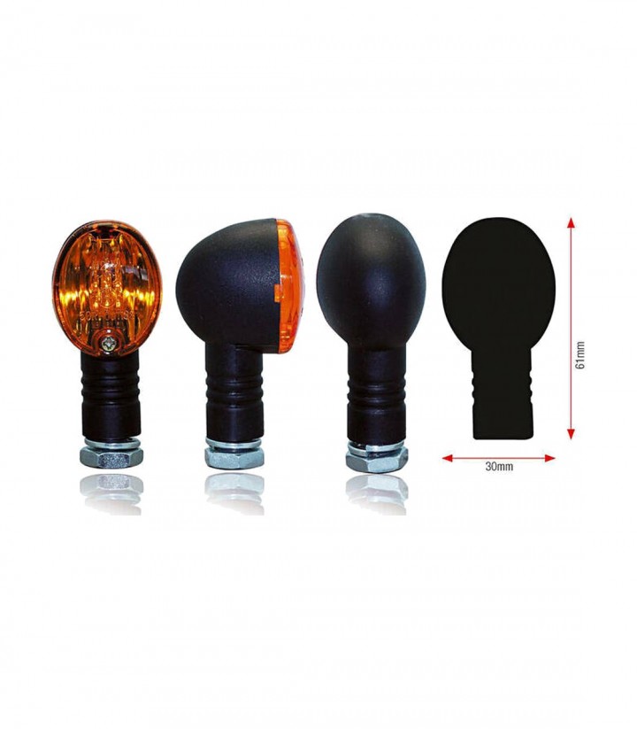 Intermitentes Basic Highsider Negro con Cristal Naranja