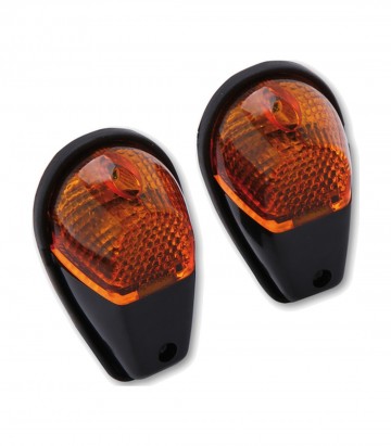 Intermitentes de Carenado Highsider Negro con Cristal Naranja