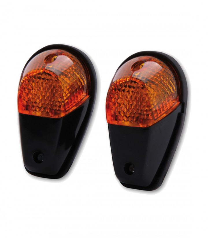 Highsider Fairing Turn Signals Black with Orange Lens