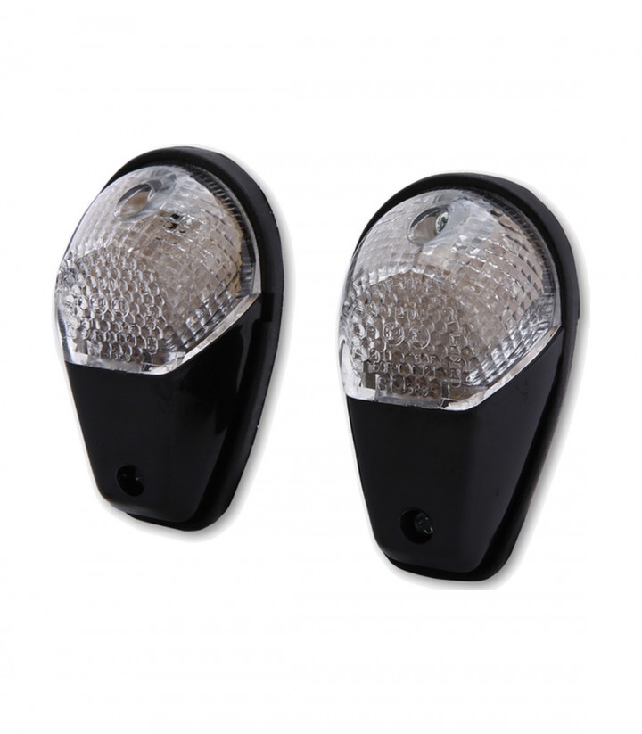Intermitentes de Carenado LED Highsider Negro con Cristal Transparente