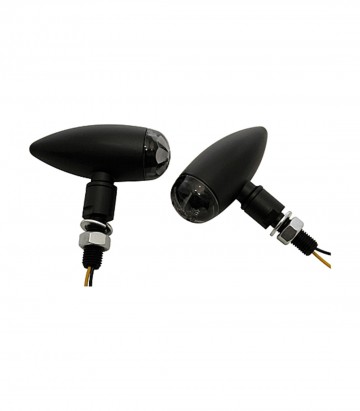 LED-Lenkerblinker mit Standlicht Highsider Akron-Flash 2in1 Schwarz mit titanfarbenem und orangefarbenem Glas