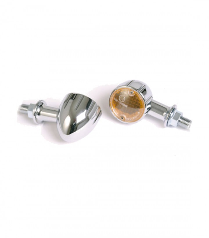 Highsider Turn Signals Arizona Mini Chrome with Orange Lens