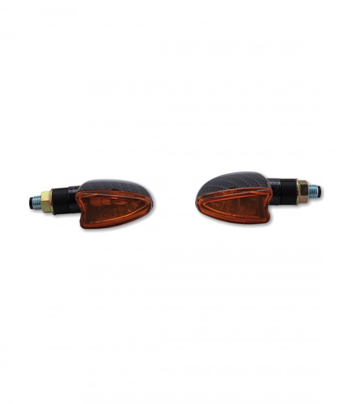 Intermitentes Highsider Arrow Mini Carbono con Cristal Naranja