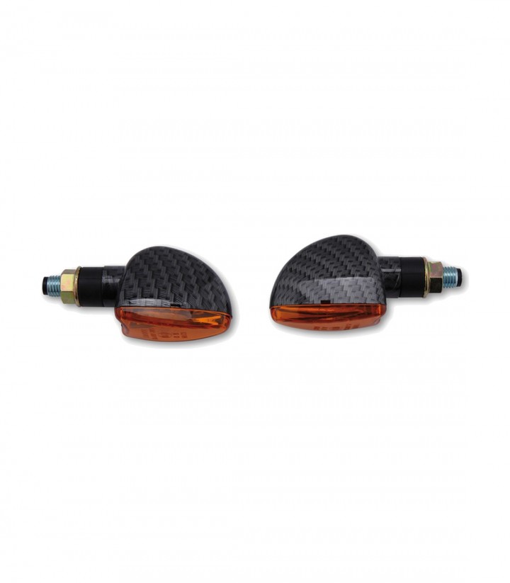 Intermitentes Highsider Arrow Mini Carbono con Cristal Naranja