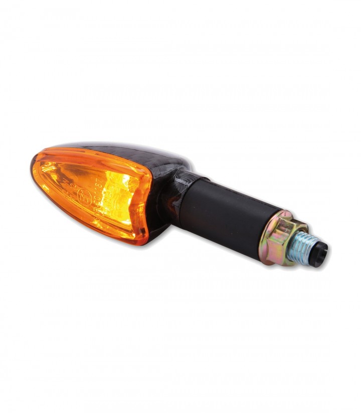 Blinker Highsider Arrow Mini Carbon mit orangefarbenem Glas