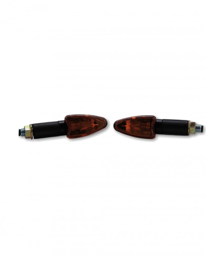 Intermitentes Highsider Arrow Mini Negro con Cristal Naranja