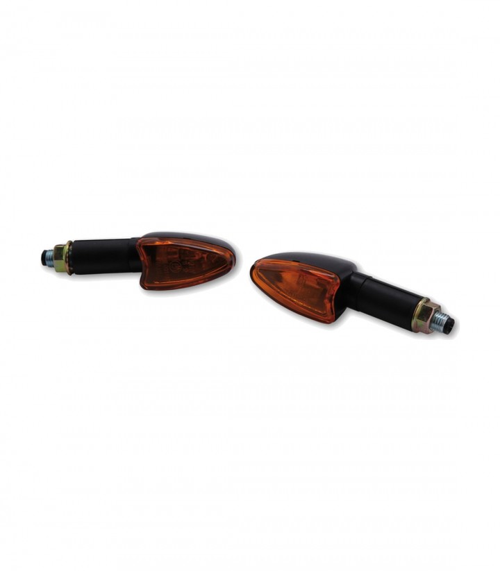 Intermitentes Highsider Arrow Mini Negro con Cristal Naranja