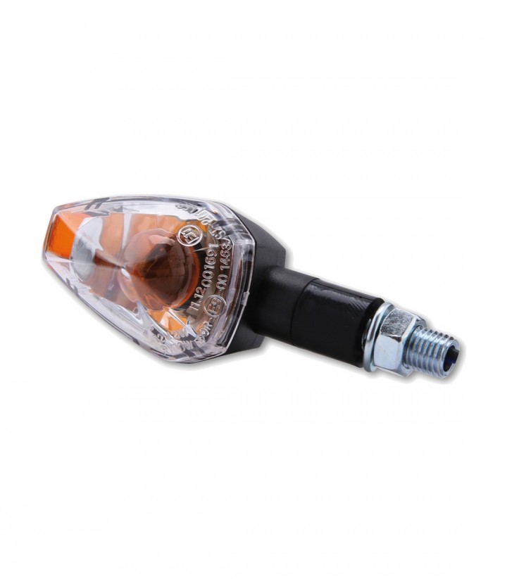 Blinker Highsider Big Peak Schwarz mit klarem Glas