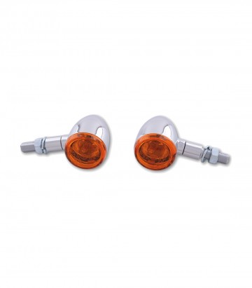 Highsider Turn Signals Bullet Light Chrome with Orange Lens