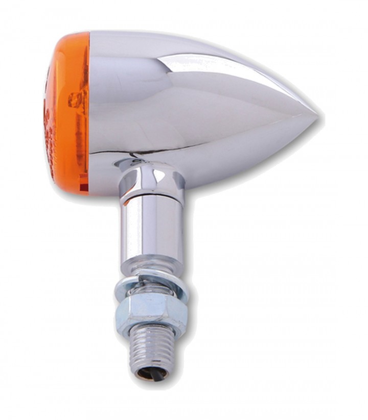 Intermitentes Highsider Bullet Light Cromado con Cristal Naranja