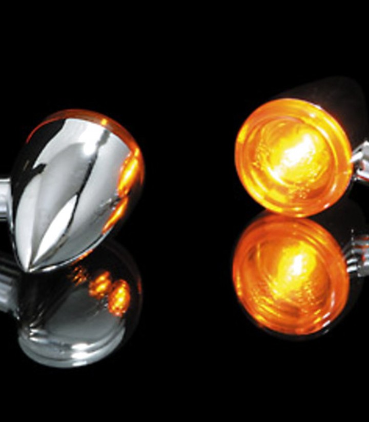 Intermitentes Highsider Bullet Light Cromado con Cristal Naranja
