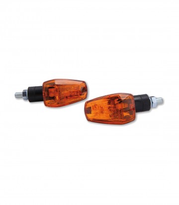 Intermitentes Highsider Imola 1 de Vástago Corto Negro con Cristal Naranja