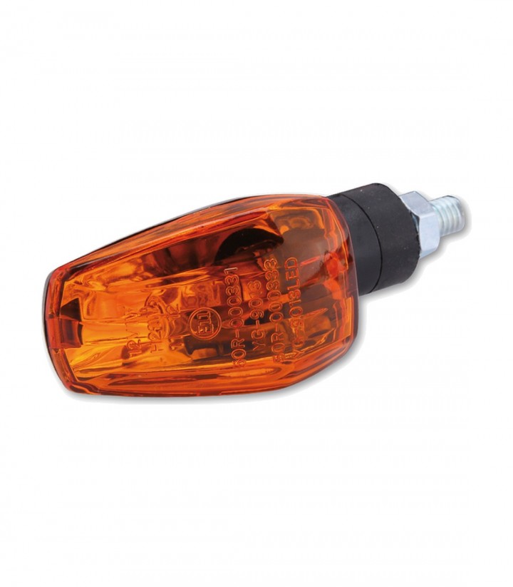 Highsider Turn Signals Imola 1 Short Stem Black with Orange Lens