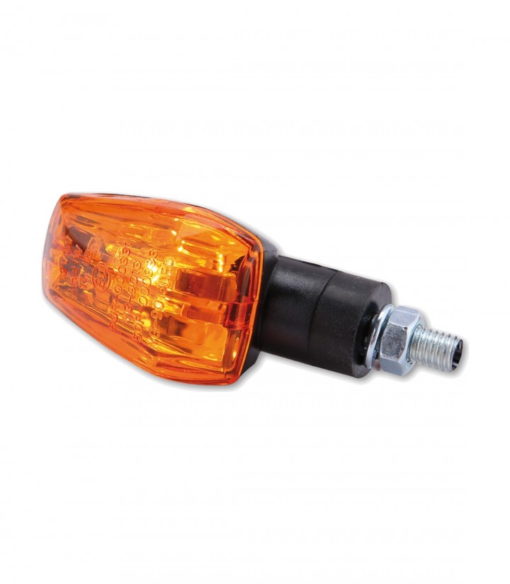 Intermitentes Highsider Imola 1 de Vástago Corto Negro con Cristal Naranja