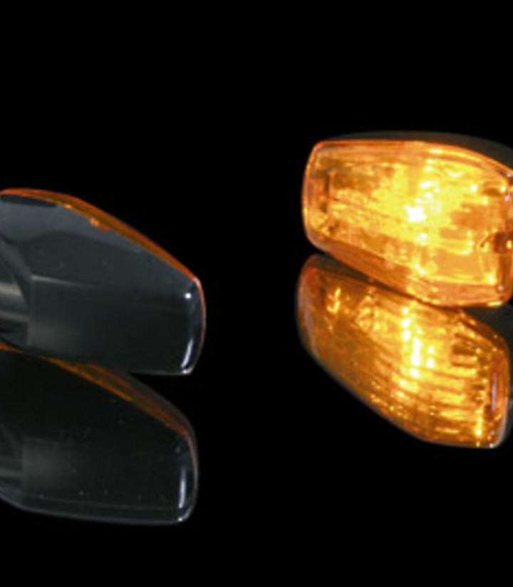 Highsider Turn Signals Imola 1 Short Stem Black with Orange Lens