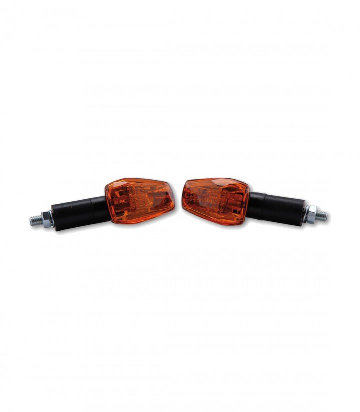 Intermitentes Highsider Imola 1 de Vástago Largo Negro con Cristal Naranja