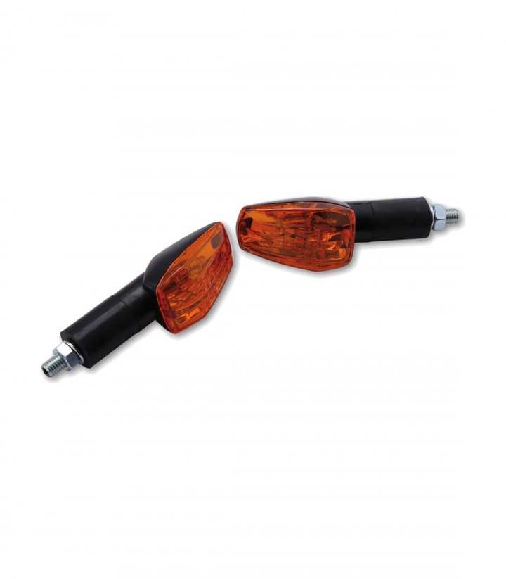 Highsider Turn Signals Imola 1 Long Stem Black with Orange Lens
