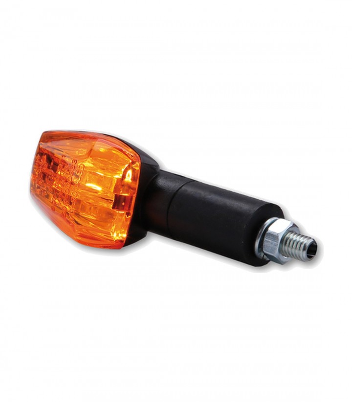 Intermitentes Highsider Imola 1 de Vástago Largo Negro con Cristal Naranja