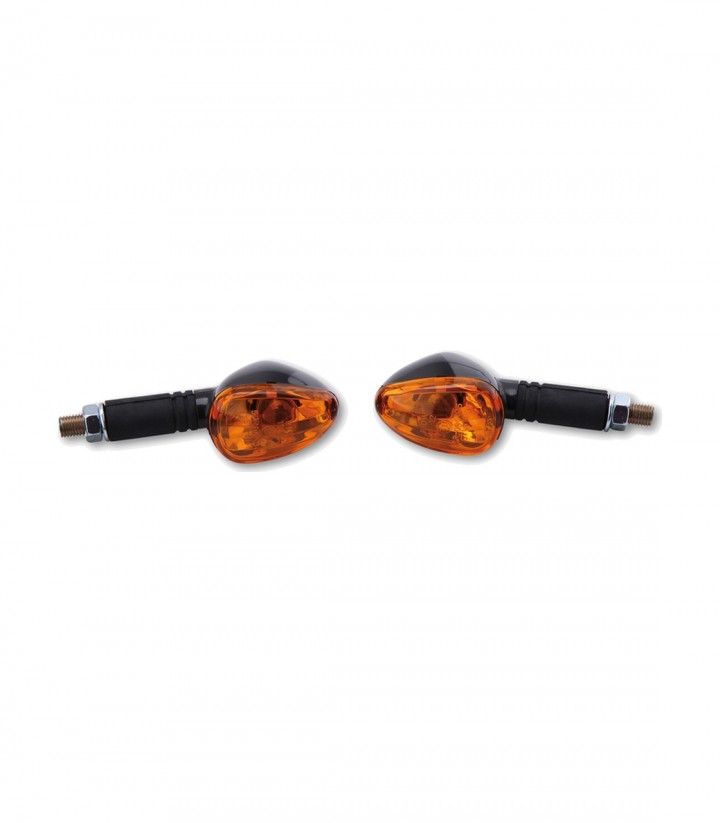 Intermitentes Highsider Little Duke Negro con Cristal Naranja