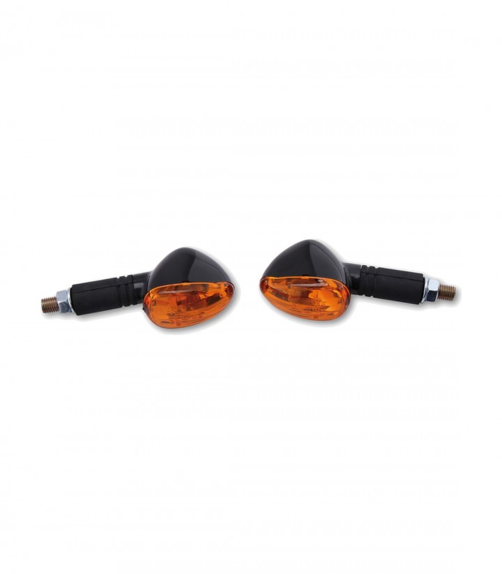 Intermitentes Highsider Little Duke Negro con Cristal Naranja