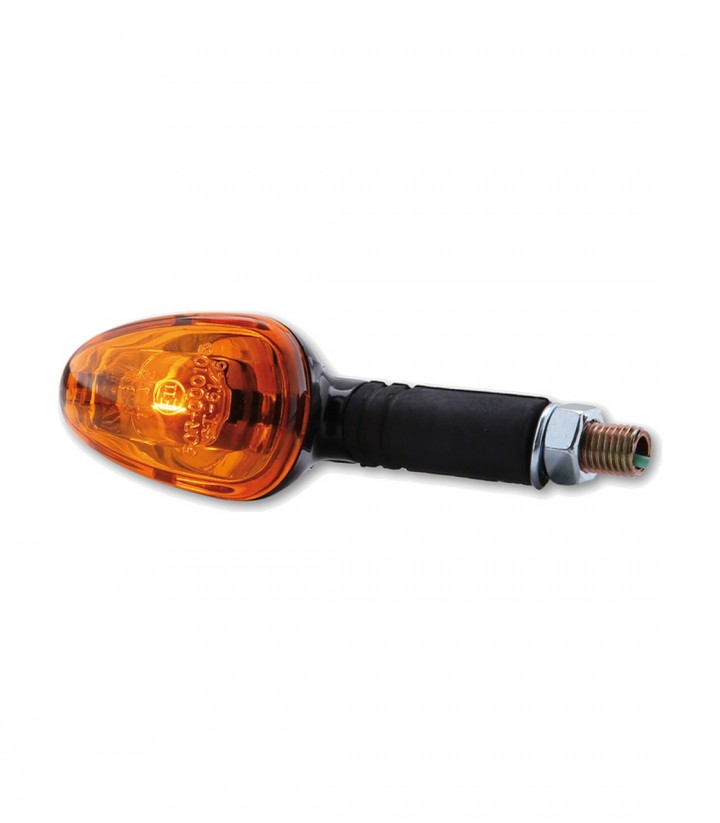 Intermitentes Highsider Little Duke Negro con Cristal Naranja