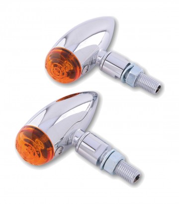 Highsider Turn Signals Micro-Bullet Chrome with Orange Lens