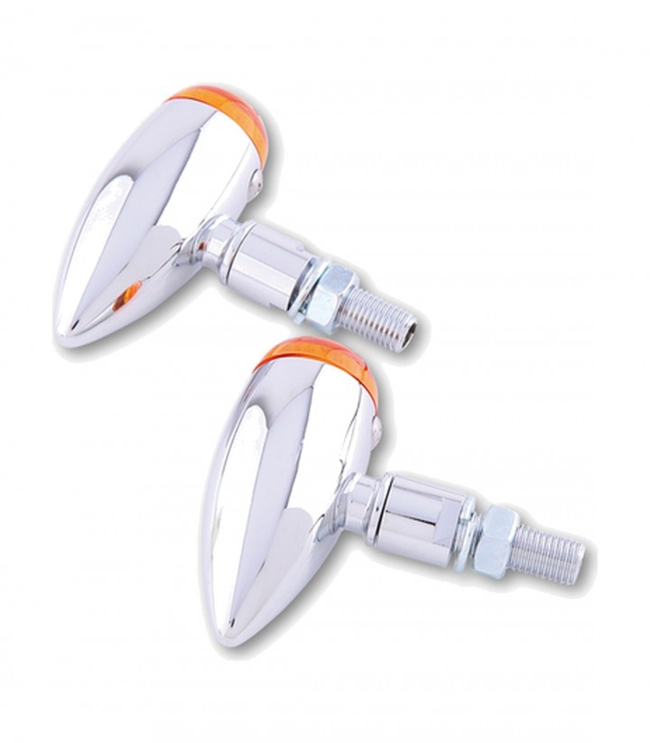 Intermitentes Highsider Micro-Bullet Cromado con Cristal Naranja