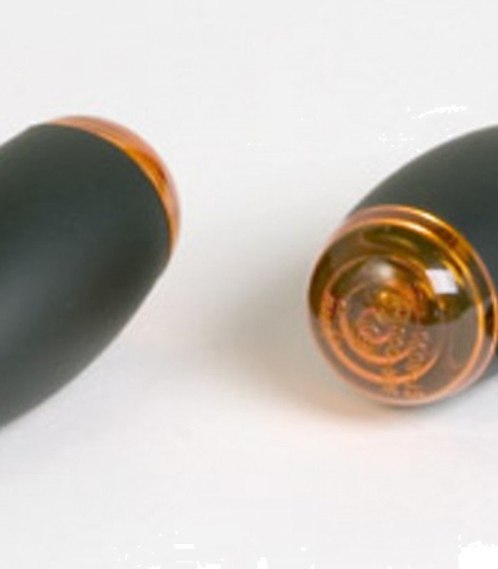 Intermitentes Highsider Micro-Bullet Negro con Cristal Naranja