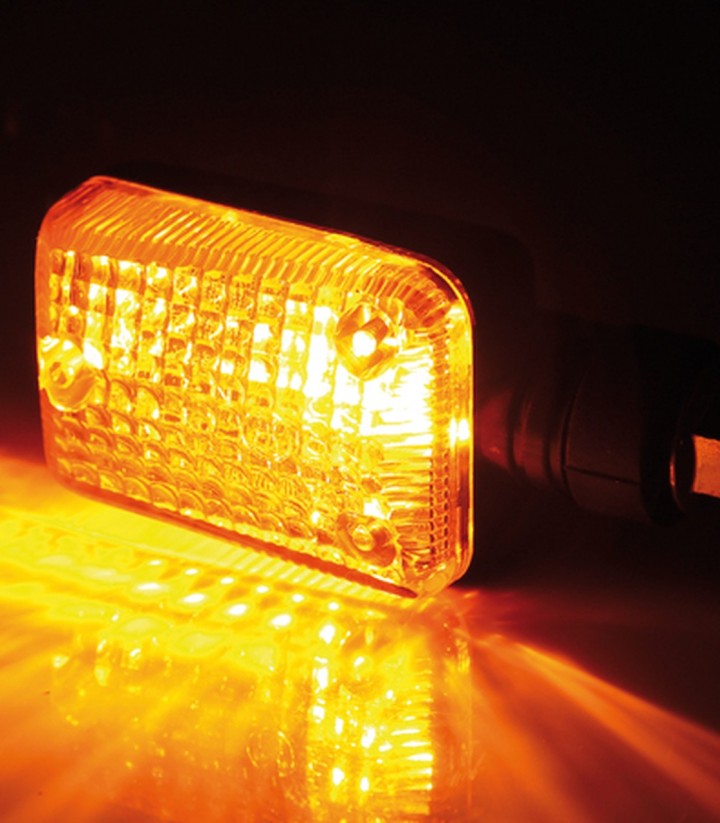 Intermitentes Highsider Mini Negro con Cristal Naranja