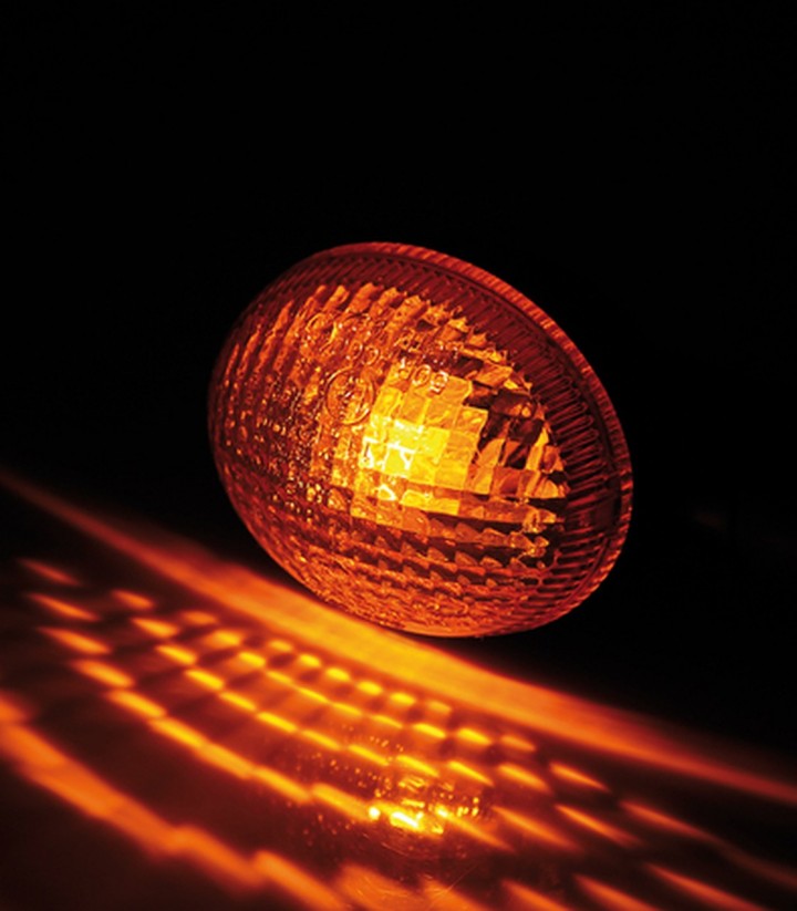 Intermitentes Highsider Mini Negro con Cristal Naranja
