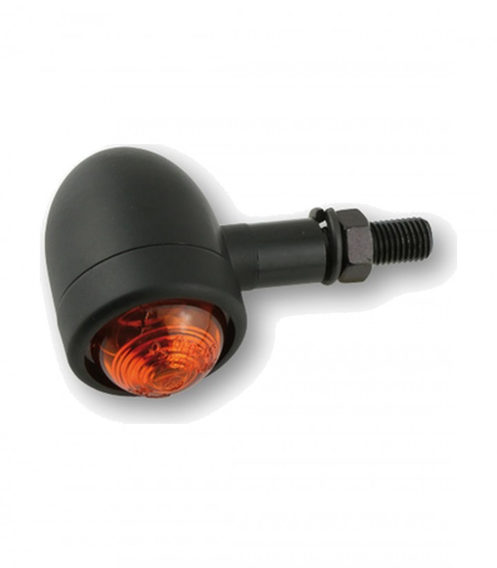 Intermitentes Highsider Old School Type 1 Negro con Cristal Naranja