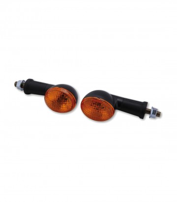Intermitentes Highsider Oval Mini Negro con Cristal Naranja