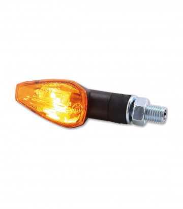 Blinker Highsider Peak Schwarz mit orangefarbenem Glas