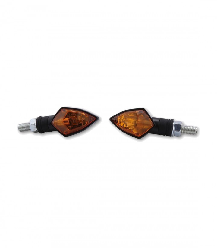Intermitentes Highsider Rock Mini Negro con Cristal Naranja