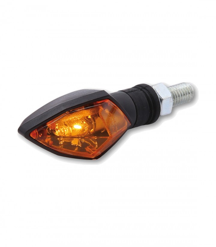 Blinker Highsider Rock Mini Schwarz mit orangefarbenem Glas
