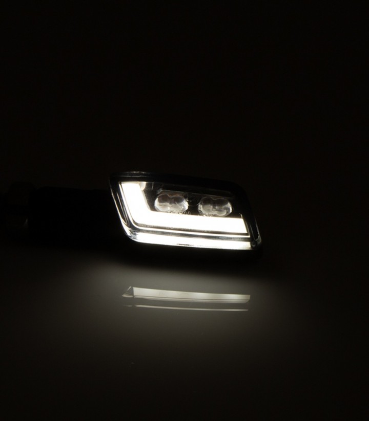 LED-Blinker mit Standlicht Highsider Formula-TS 2in1 Schwarz mit getöntem Glas
