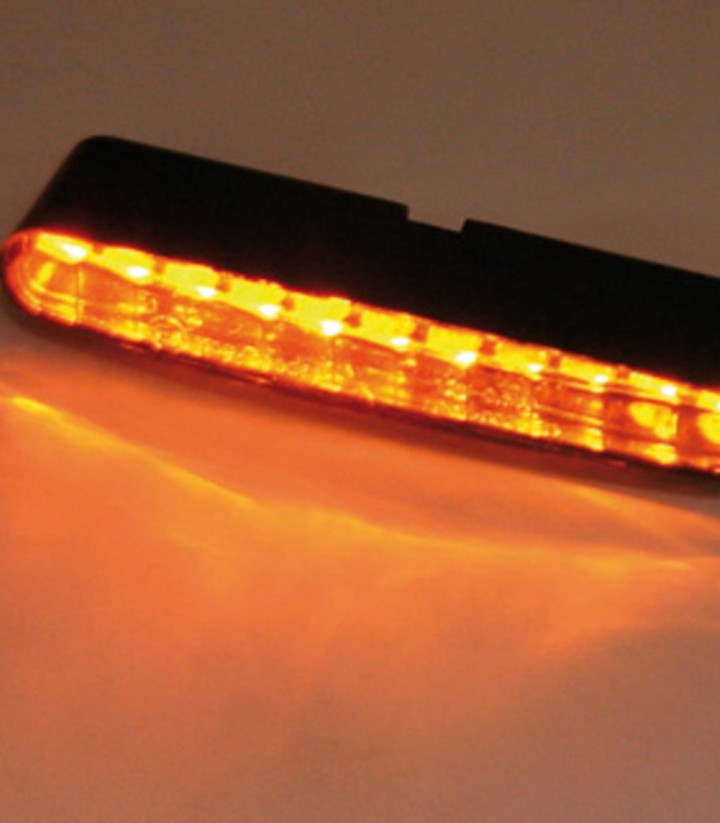 Highsider LED Turn Signals with Position Light Little Bronx 2-in-1 CNC Machined Silver with Smoked Lens