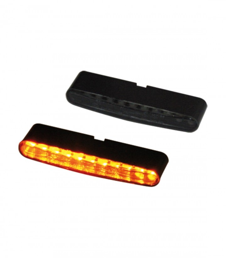 Intermitentes LED con Luz de Posición Highsider Little Bronx 2en1 Mecanizado CNC Plata con Cristal Ahumado