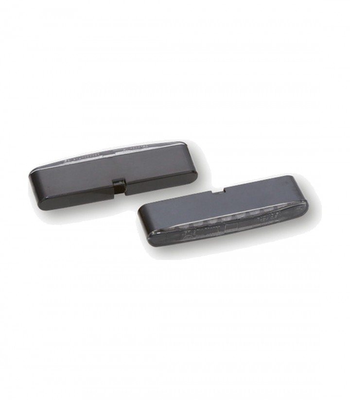 Intermitentes LED con Luz de Posición Highsider Little Bronx 2en1 Mecanizado CNC Plata con Cristal Ahumado