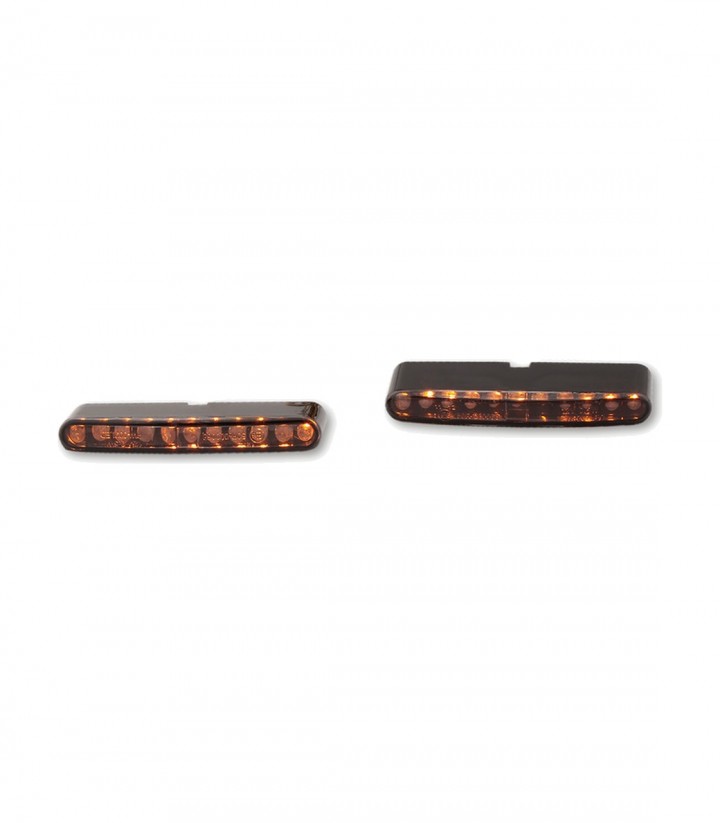 Intermitentes LED con Luz de Posición Highsider Little Bronx 2en1 Mecanizado CNC Plata con Cristal Ahumado