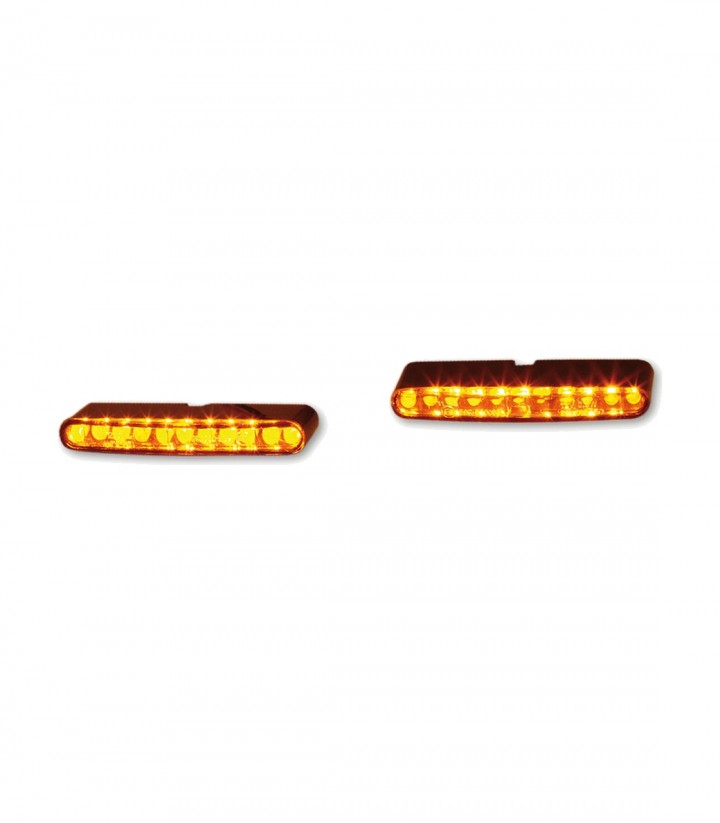 Intermitentes LED con Luz de Posición Highsider Little Bronx 2en1 Mecanizado CNC Plata con Cristal Ahumado