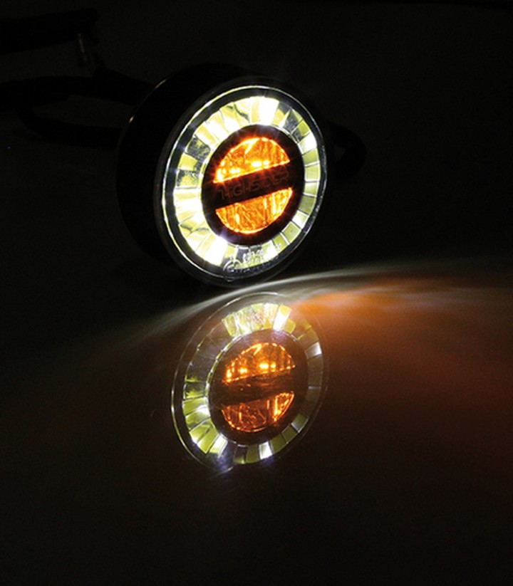 Intermitentes LED con Luz de Posición Highsider Rocket 2in1 Negro con Cristal Ahumado