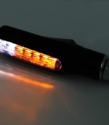 Highsider LED Turn Signals with Position Light Shorty Fin 2in1 Black with Smoked Lens
