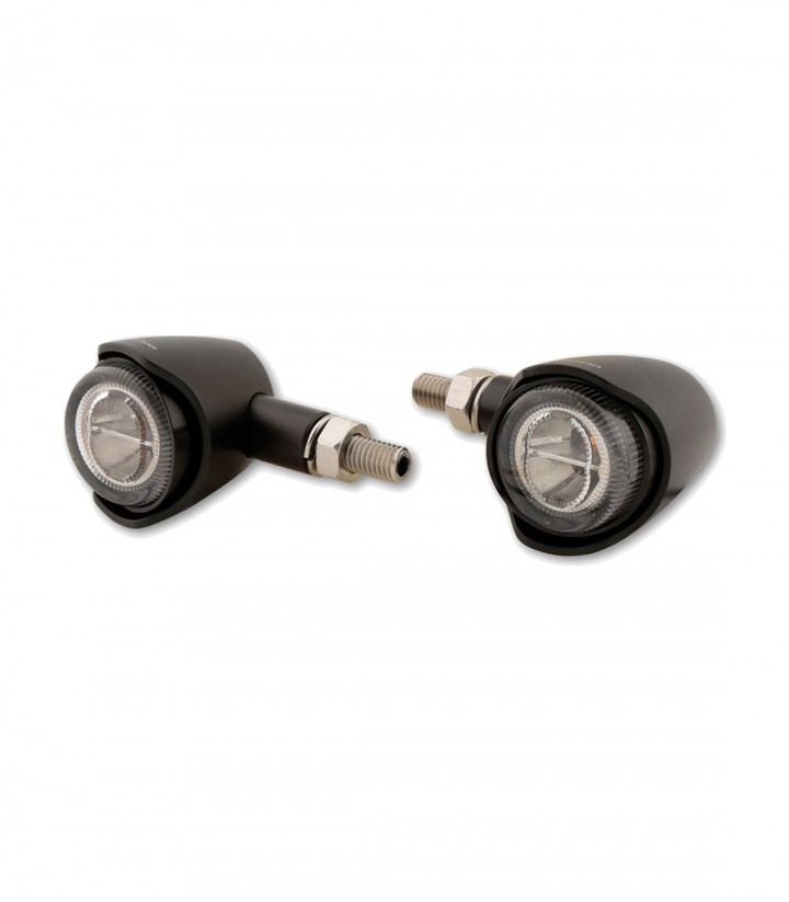 Highsider LED Turn Signals Akron-X Black with Smoked Lens
