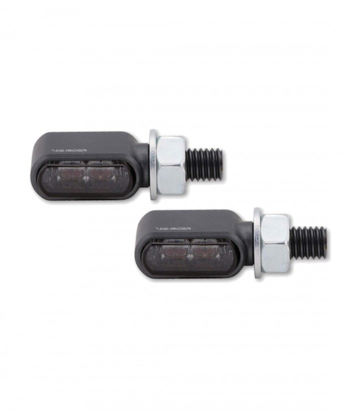 LED-Blinker Highsider Akron-X Schwarz mit getöntem Glas